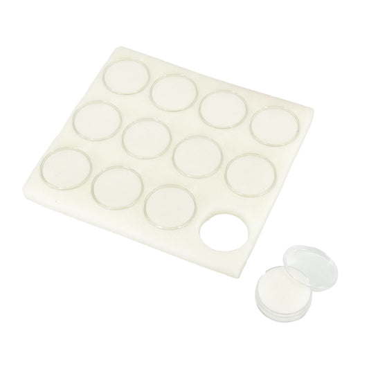 12 Piece White Foam Gemstone Jars