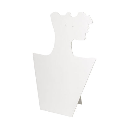 12" White Cardboard Necklace and Earring Easel Display