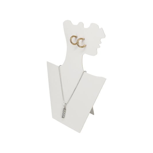 12" White Cardboard Necklace and Earring Easel Display