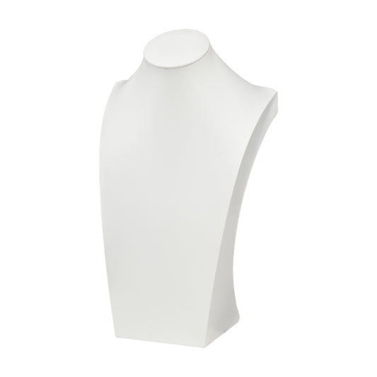 12" White Leatherette Necklace Bust Jewelry Display