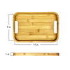 12" x 8" Bam & Boo Natural Bamboo Modern Serving Tray with Handles