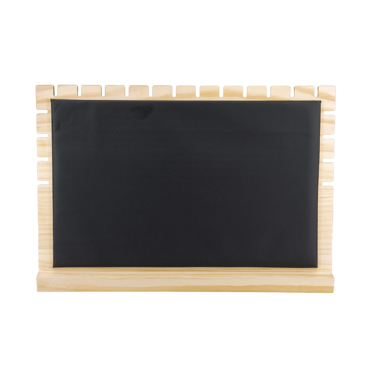 12" x 8" Black Leatherette Natural Wood Necklace Easel Display