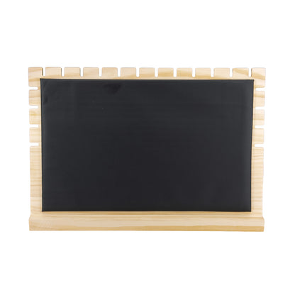 12" x 8" Black Leatherette Natural Wood Necklace Easel Display