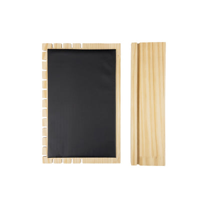12" x 8" Black Leatherette Natural Wood Necklace Easel Display