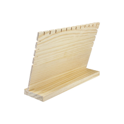 12" x 8" Beige Microfiber Natural Wood Necklace Easel Display