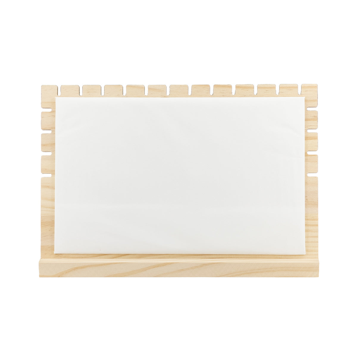 12" x 8" White Leatherette Natural Wood Necklace Easel Display