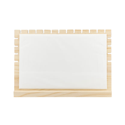 12" x 8" White Leatherette Natural Wood Necklace Easel Display