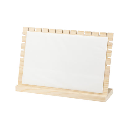 12" x 8" White Leatherette Natural Wood Necklace Easel Display