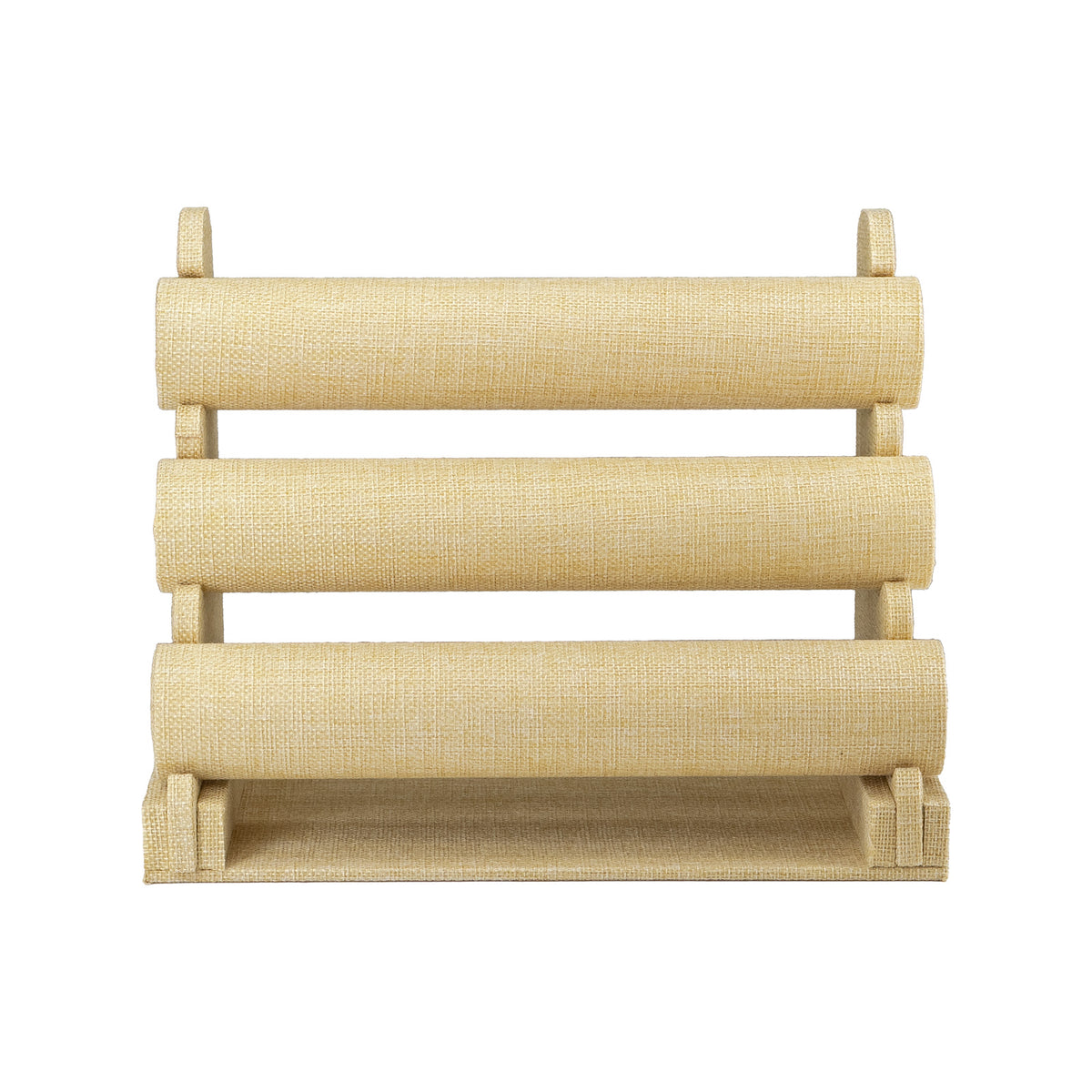 12" x 9 1/2" 3 Tier Linen Round Bar Bracelet Display