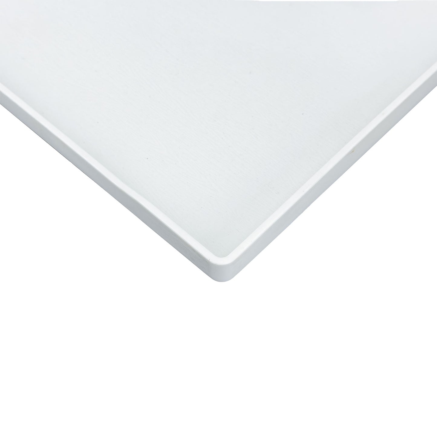 13 1/4" x 9 1/4" Woodgrain Texture White Plastic Serving Tray