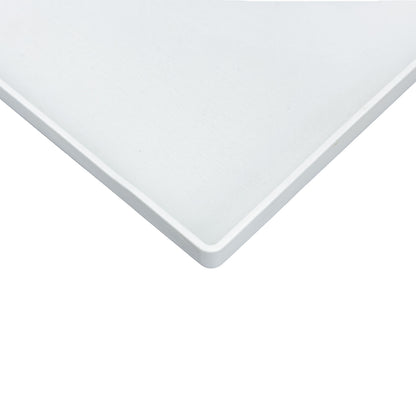 13 1/4" x 9 1/4" Woodgrain Texture White Plastic Serving Tray