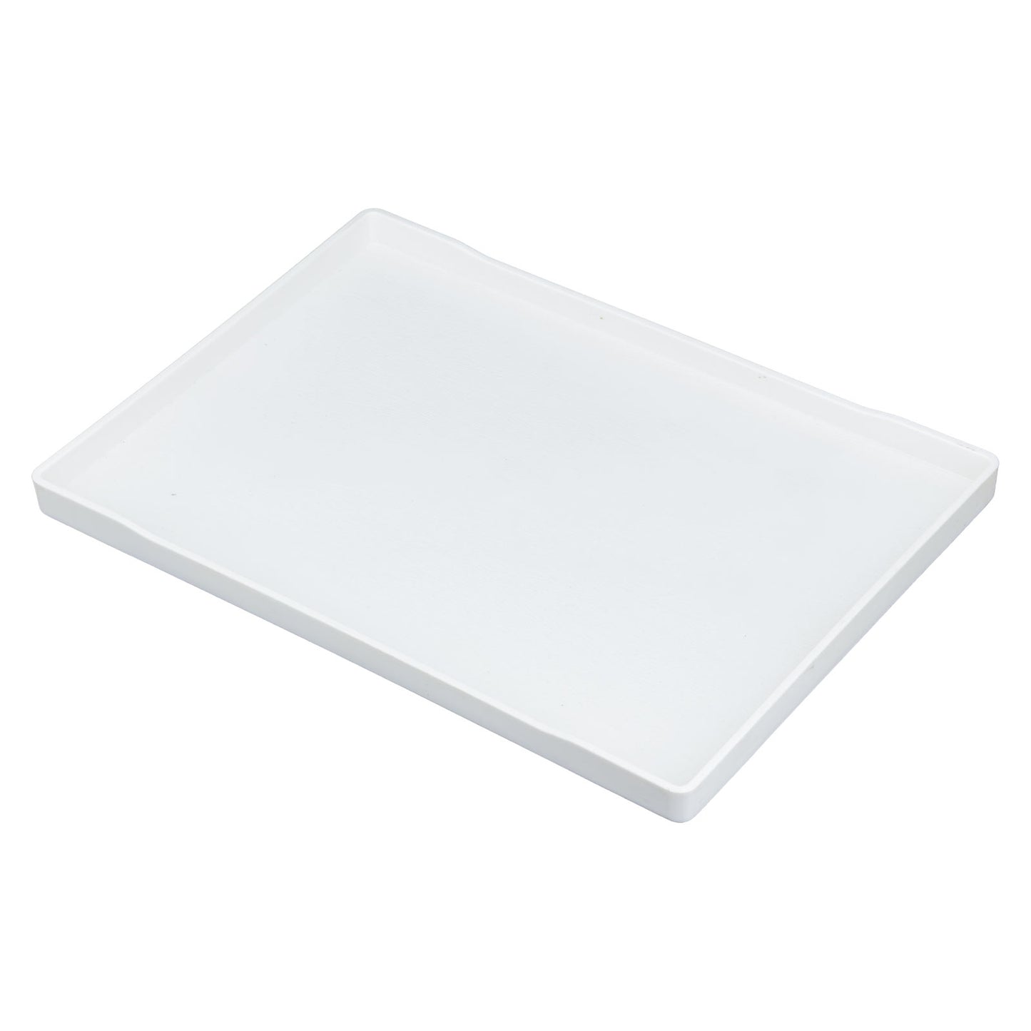 13 1/4" x 9 1/4" Woodgrain Texture White Plastic Serving Tray