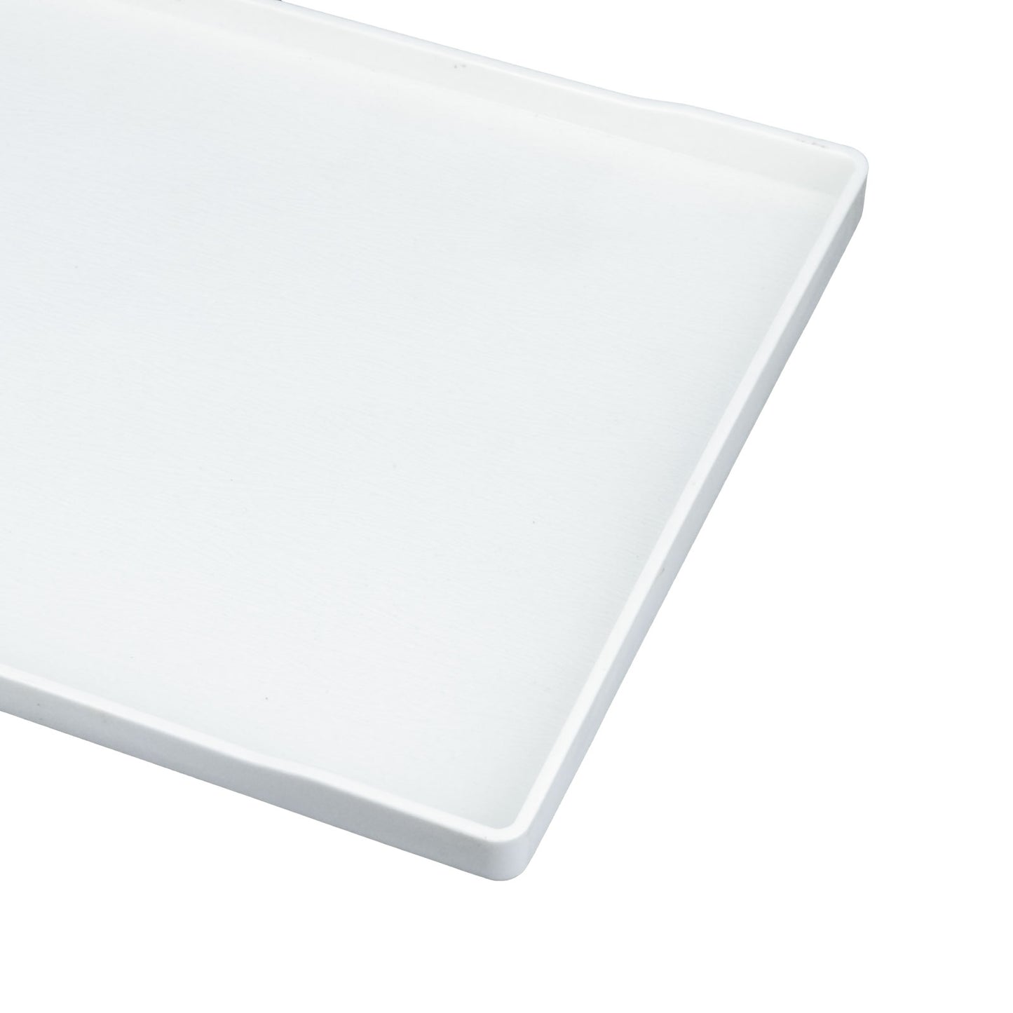 13 1/4" x 9 1/4" Woodgrain Texture White Plastic Serving Tray