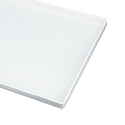 13 1/4" x 9 1/4" Woodgrain Texture White Plastic Serving Tray