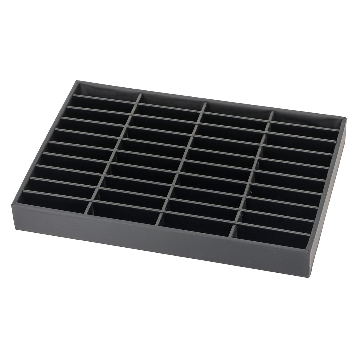 13 3/4" x 9 1/2" Black Leatherette 40-Slot Bangle Display Tray
