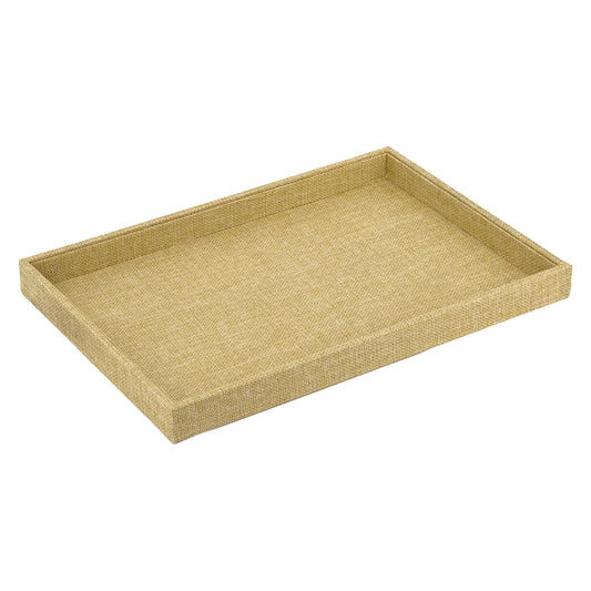 13.75" x 9.4" Beige Burlap Jewelry Display Tray