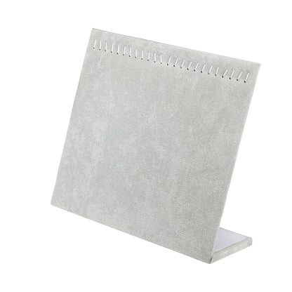 13" x 10 1/2" Gray Velvet Necklace Easel Display with 24 Adjustable Hooks