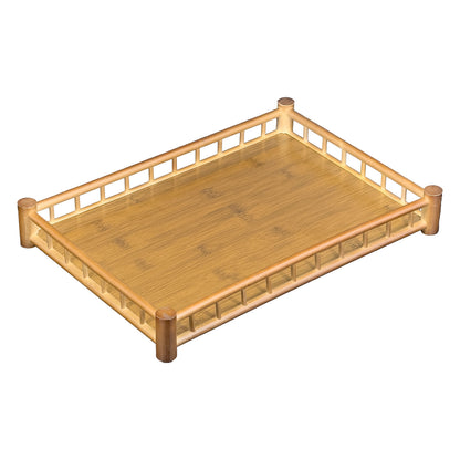 14 1/4" x 10" MDF Wood Tea Cup Serving Tray