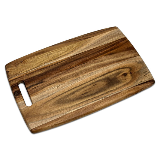 14 1/4" x 9 1/2" Mixed Oak Wood Curved Cutting Board