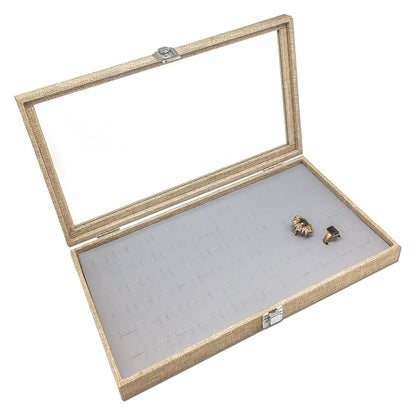 14 3/4" x 8 1/4" Linen Display Case w/ Glass Top