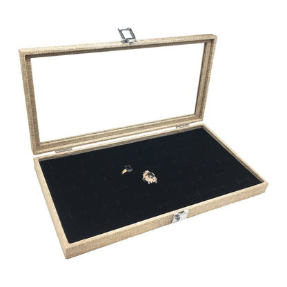 14 3/4" x 8 1/4" Linen Display Case w/ Glass Top