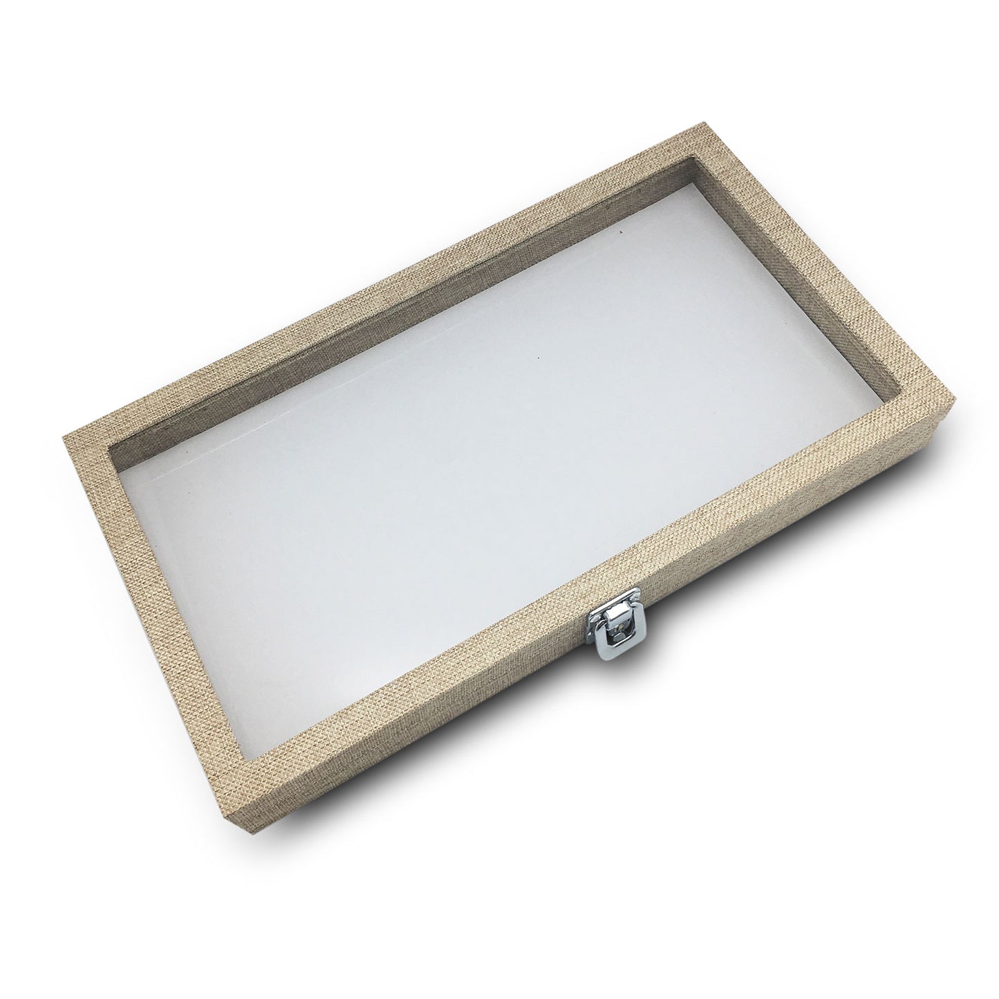 14 3/4" x 8 1/4" Linen Display Case w/ Glass Top