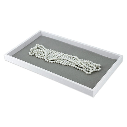 14" x 7 1/2" Gray Velvet Card Stock Jewelry Tray Insert