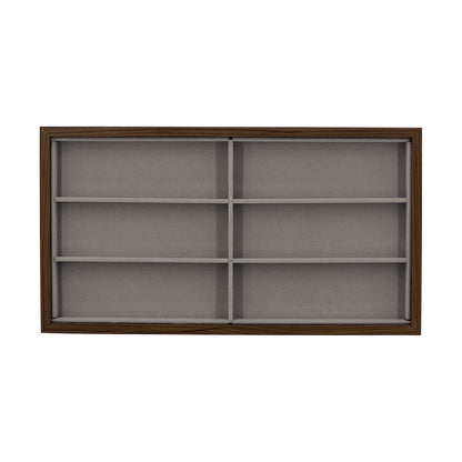 14" x 7 1/2" Walnut and Velvet 6 Compartment Jewelry Display Tray