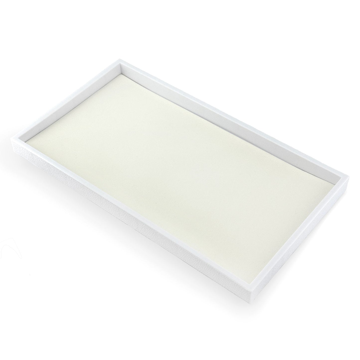 14" x 7 1/2" White Velvet Cardboard Jewelry Tray Insert