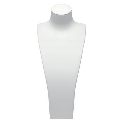 15 1/2" White PU Linen Texture Necklace Bust Display