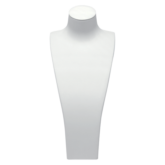 15 1/2" White PU Linen Texture Necklace Bust Display