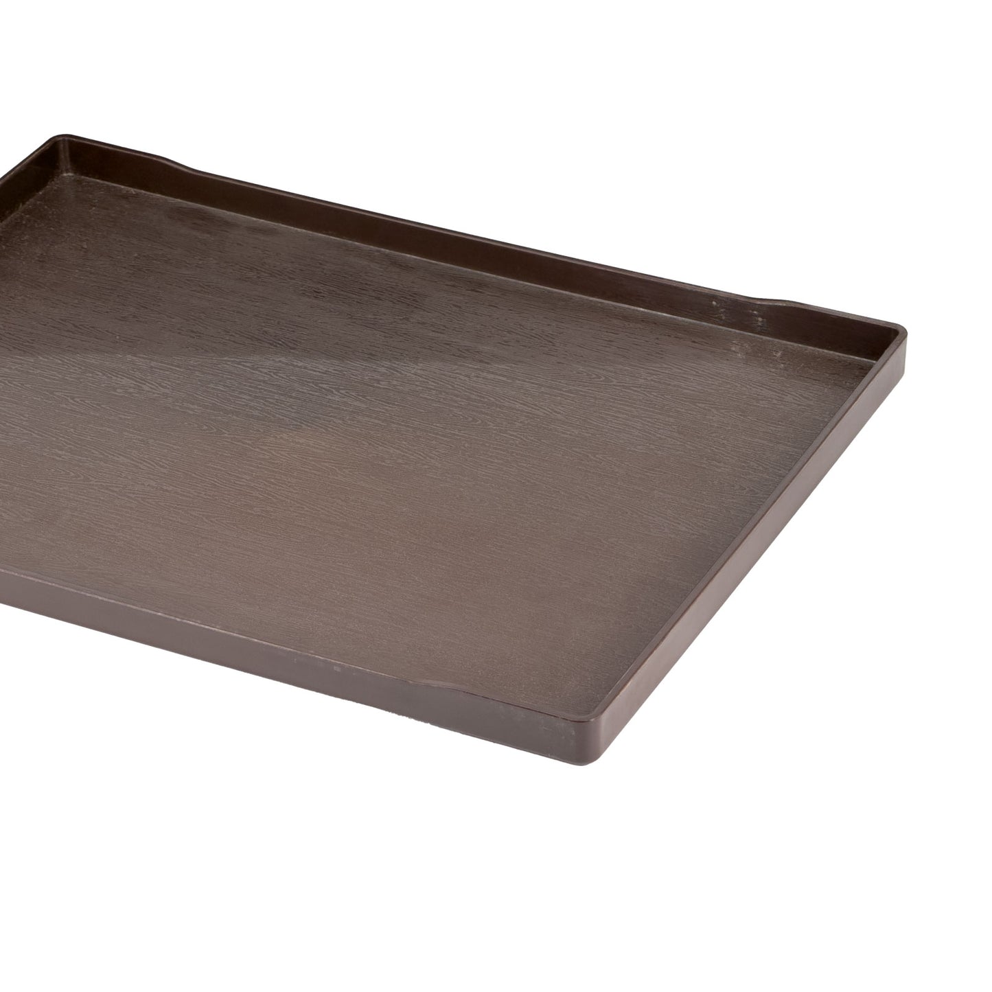 15 1/2" x 11" Wood Grain Stackable Plastic Tray