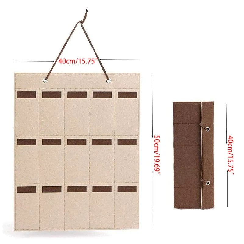 15 1/2" x 19 1/2" Felt Glasses Storage Organizer Roll