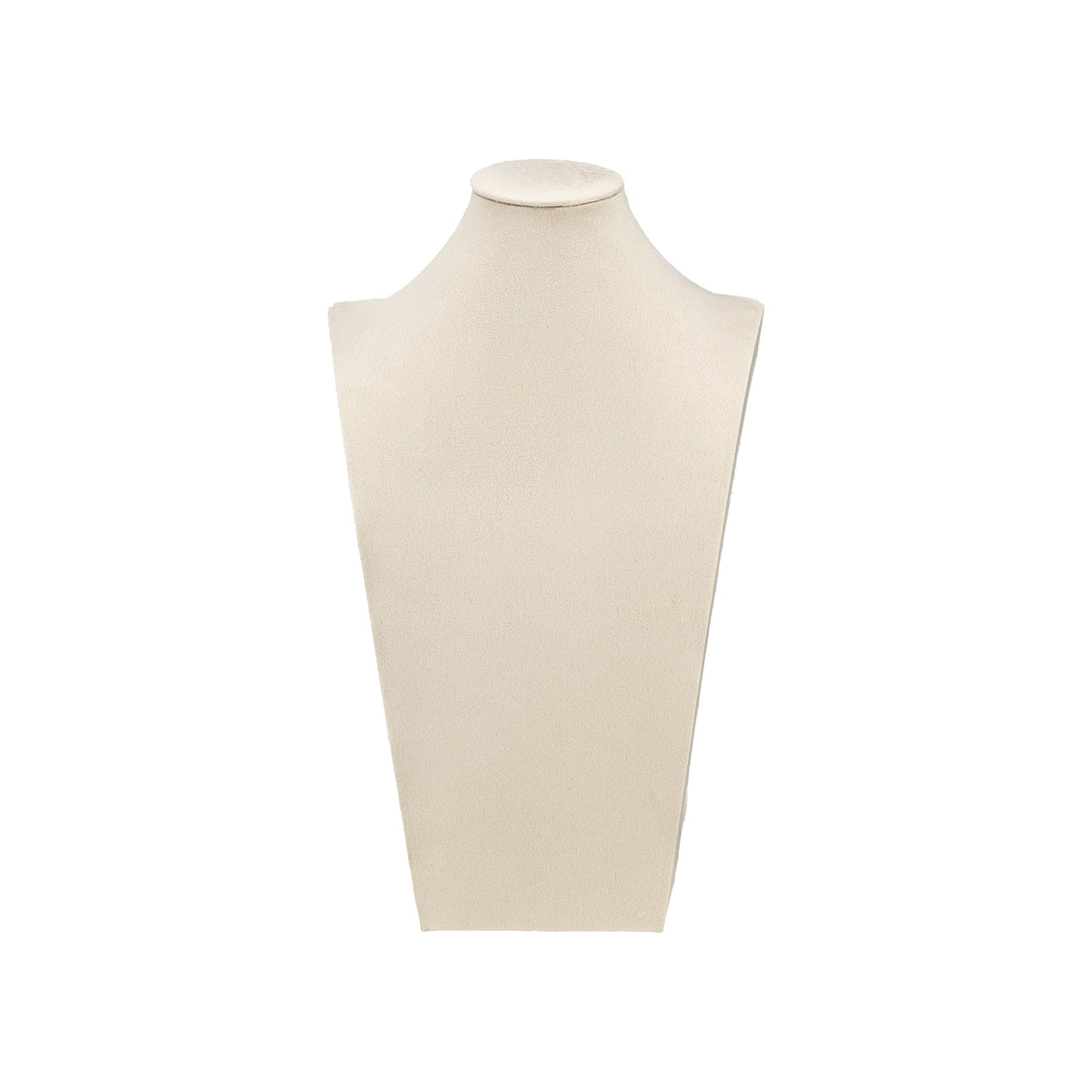 15 3/4" Beige Microfiber Necklace Bust Jewelry Display