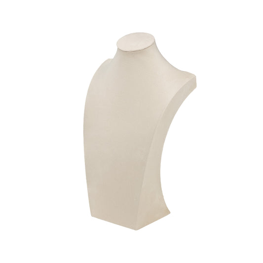 15 3/4" Beige Microfiber Necklace Bust Jewelry Display
