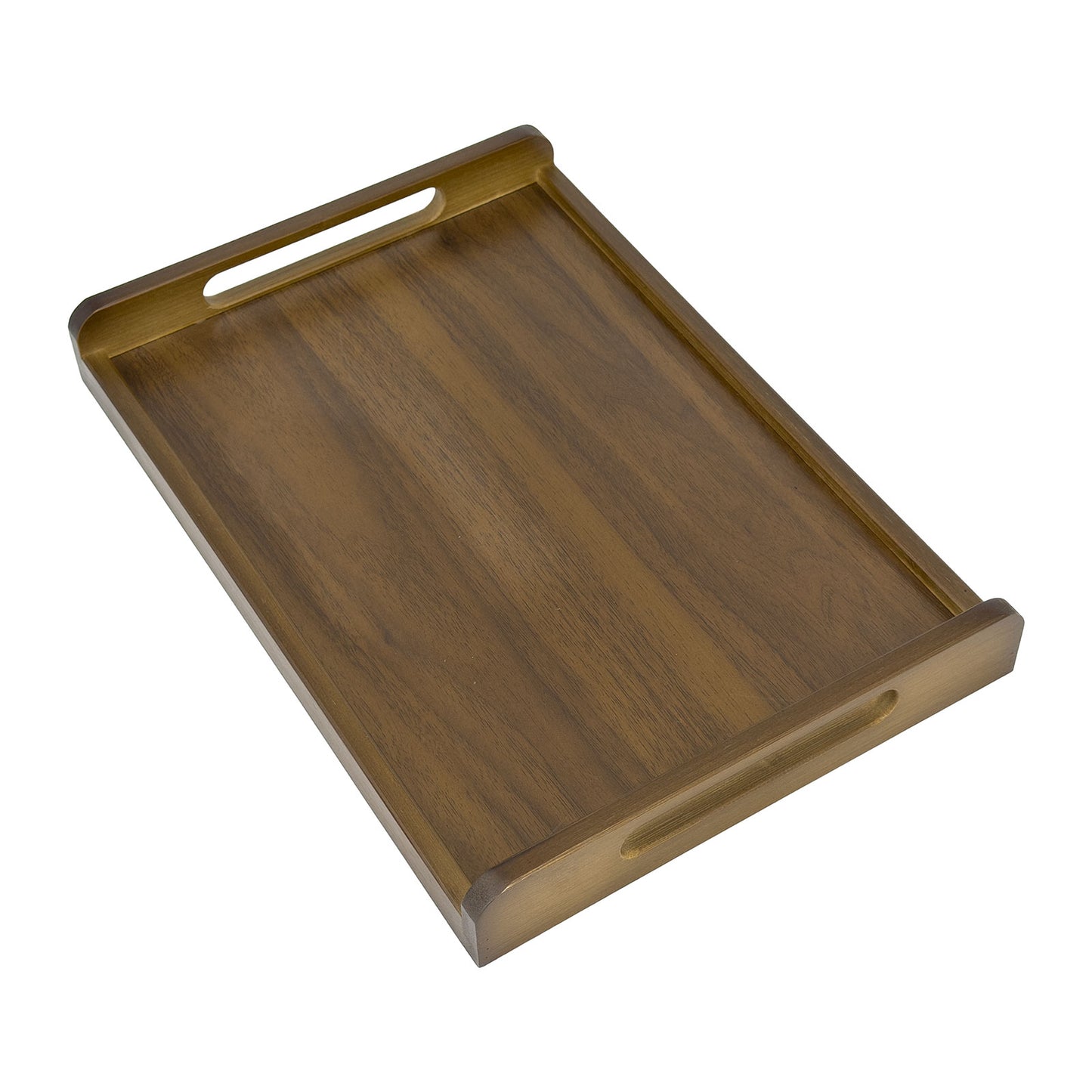 15 3/4" x 11" Dark Wood Serving Tray with Handles