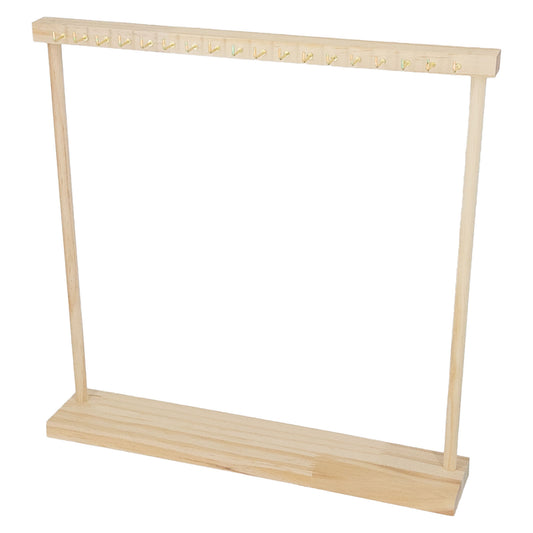 15 3/4" x 15 3/4" Wood Jewelry Display Stand with 18 Hooks