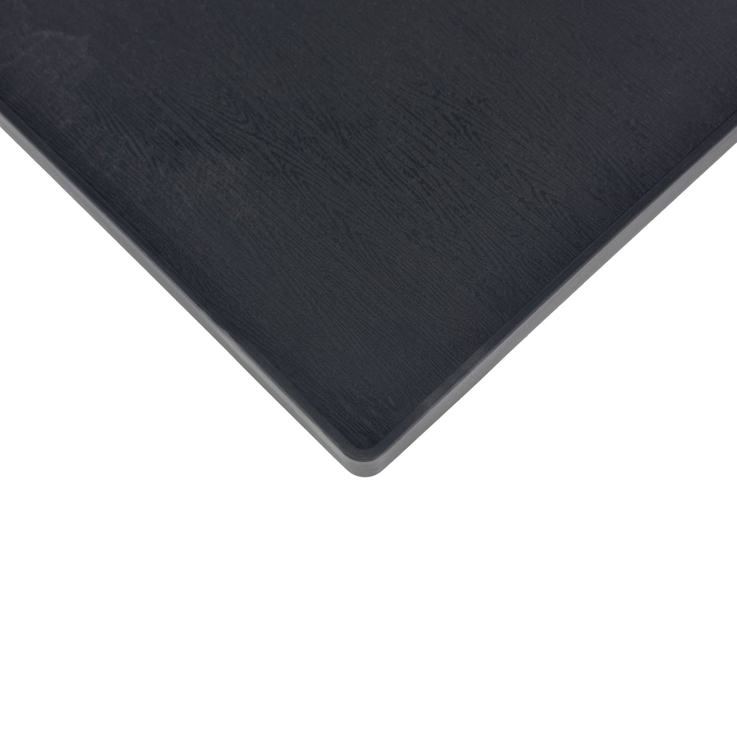 15" x 10 1/2" Woodgrain Texture Black Plastic Serving Tray