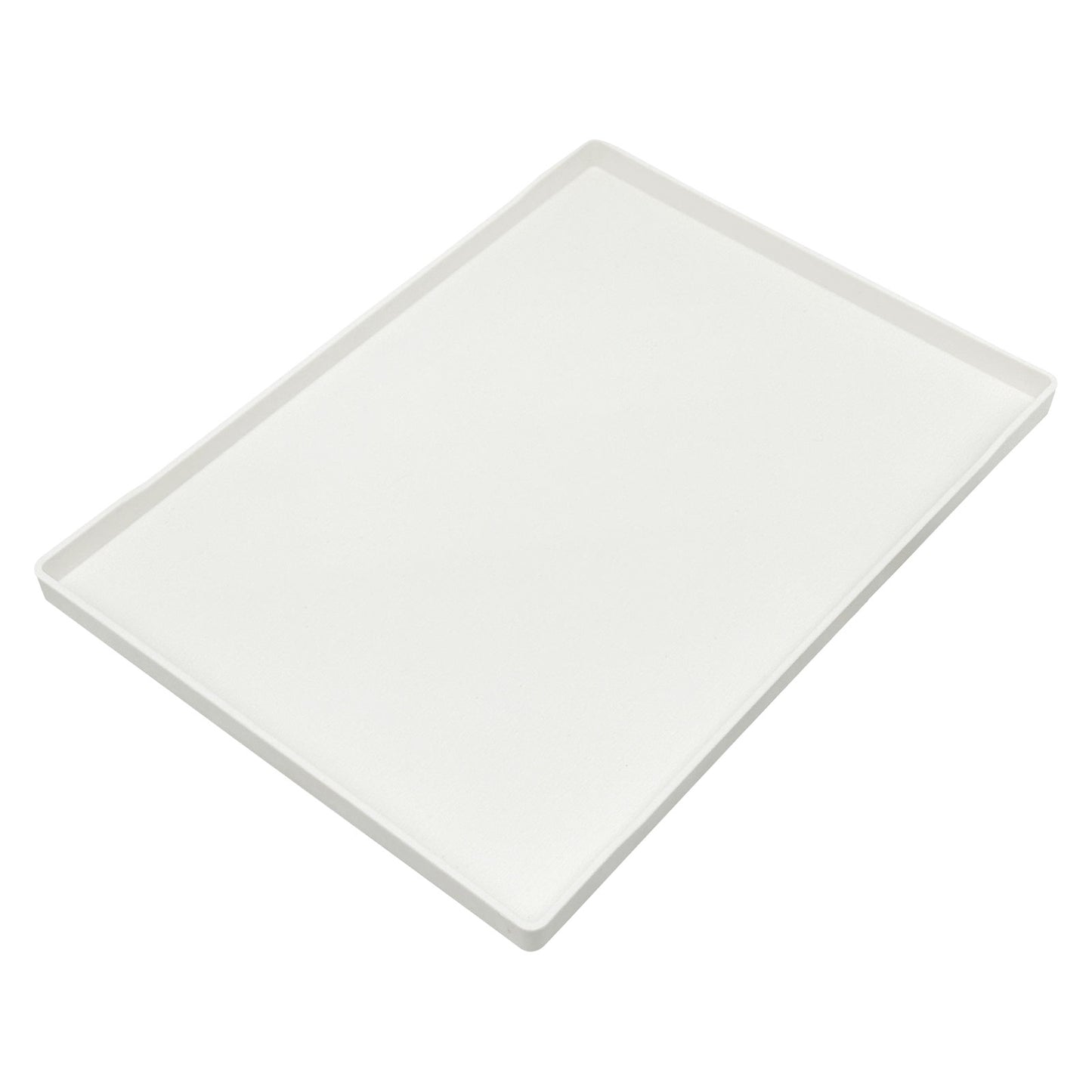 15" x 10 1/2" Woodgrain Texture White Plastic Serving Tray