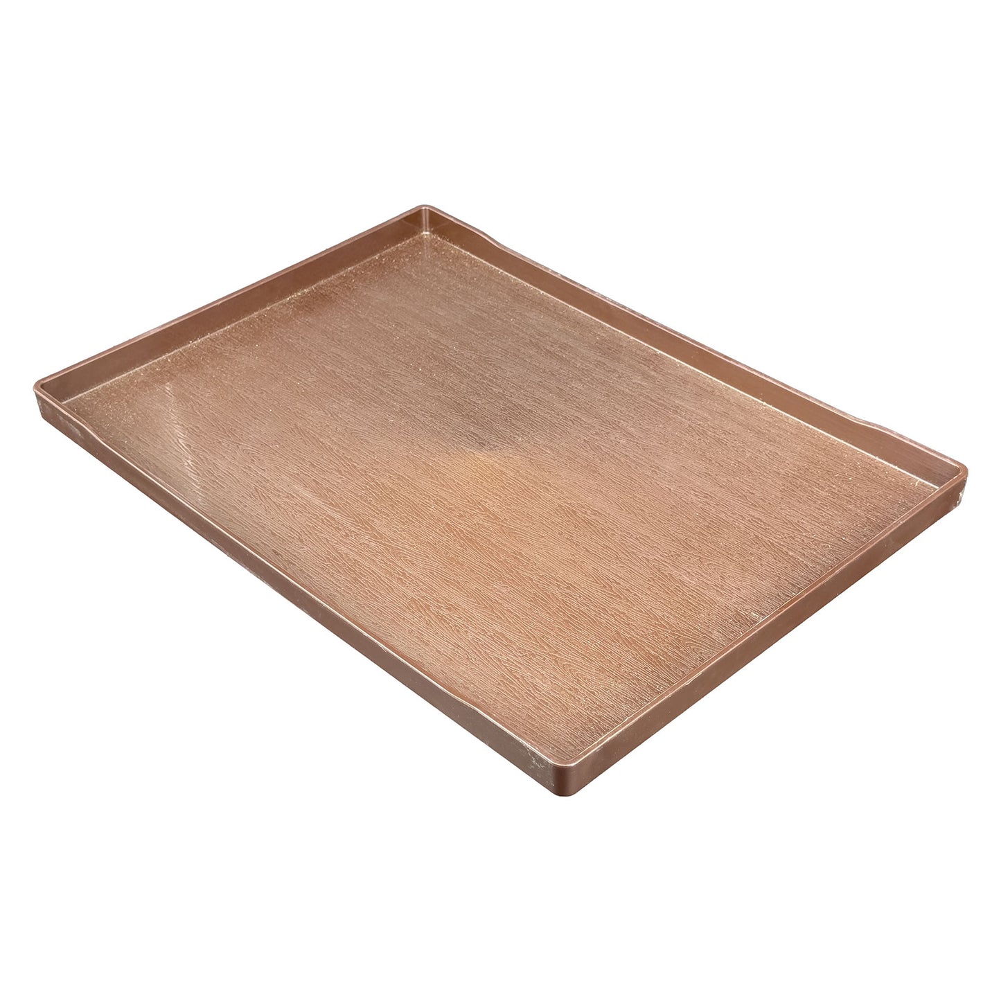 15 1/2" x 11" Wood Grain Stackable Plastic Tray
