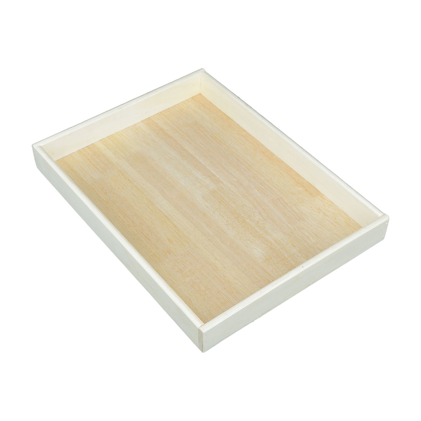 15" x 11" Pine Wood Display Tray with White Border