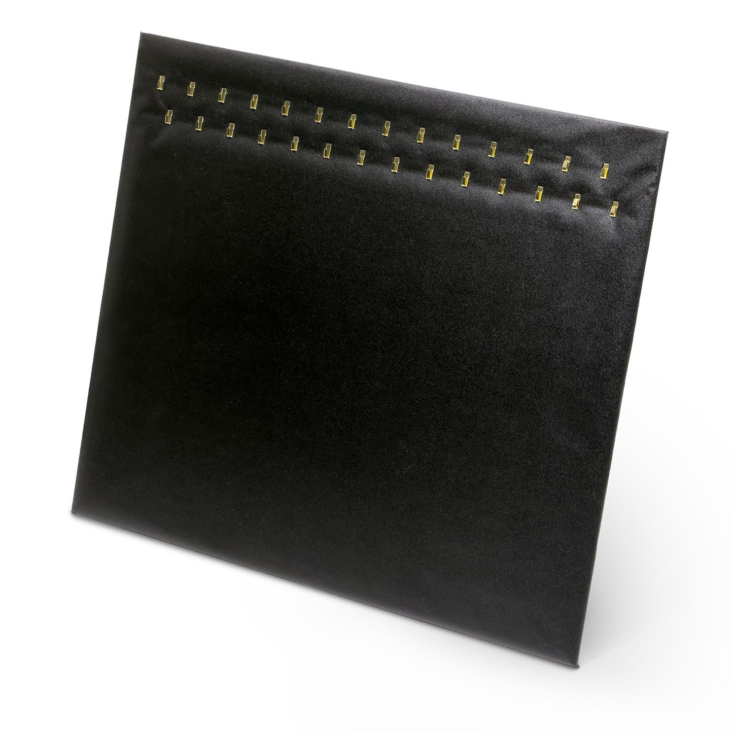 15" x 12" Black Leatherette Cardboard Necklace Display with 28 Hooks