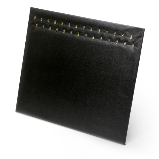 15" x 12" Black Leatherette Cardboard Necklace Display with 28 Hooks
