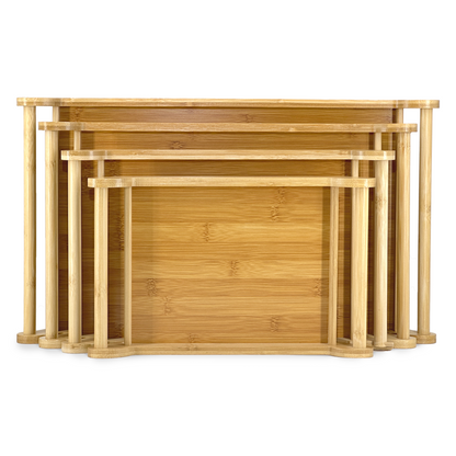 15" x 9" Natural Bamboo Serving Tray with Handles