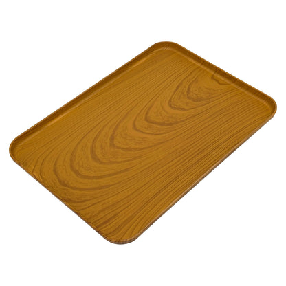 16" x 10" Natural Oak Woodgrain Texture Plastic Serving Tray