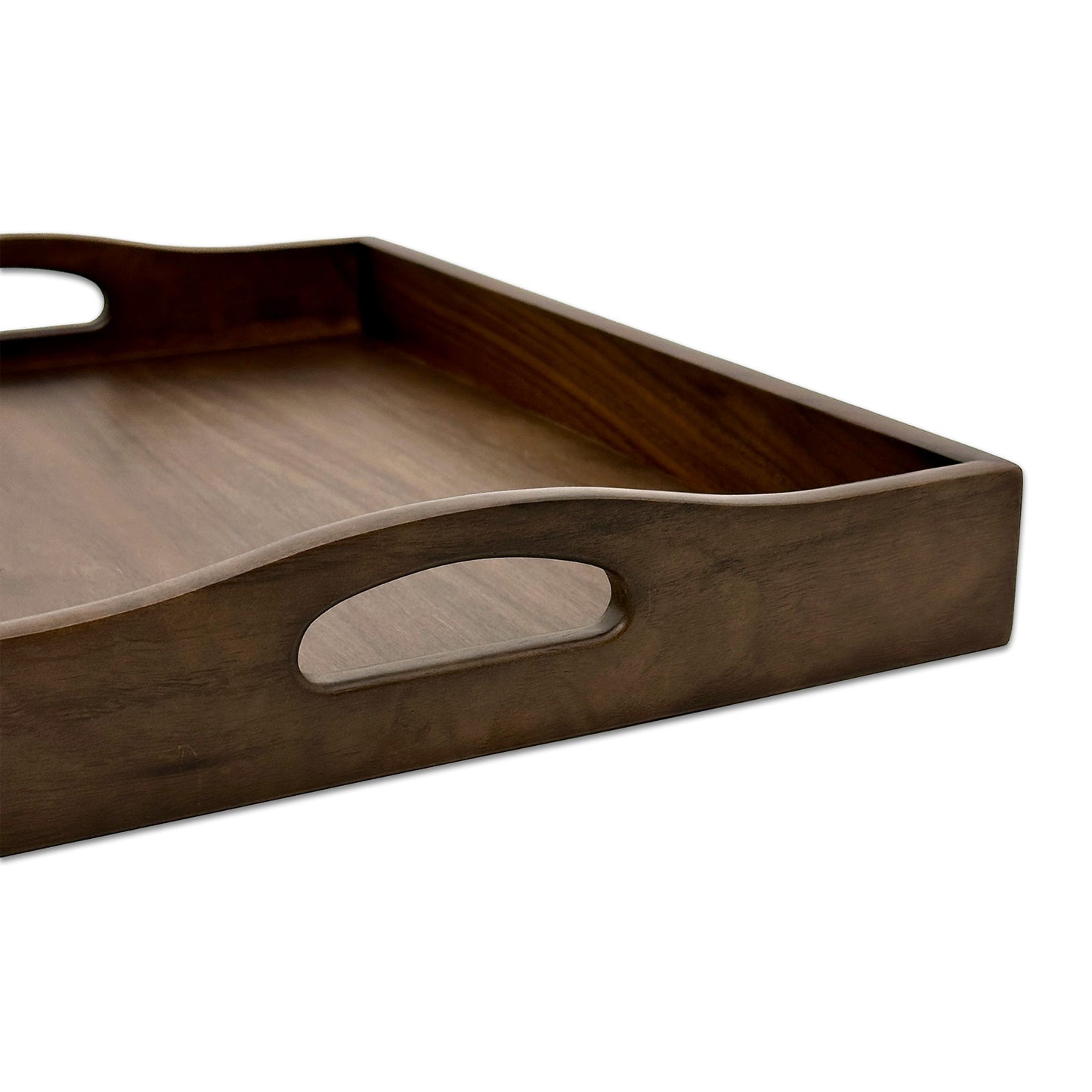 16" x 11 3/4" Dark Walnut Serving Tray with Handles