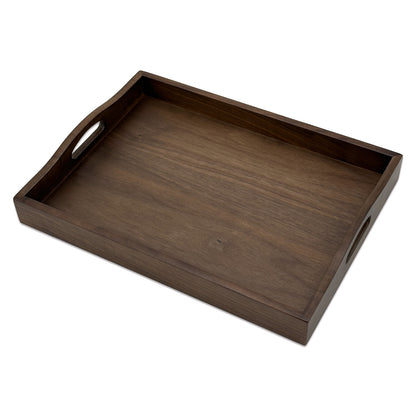 16" x 11 3/4" Dark Walnut Serving Tray with Handles