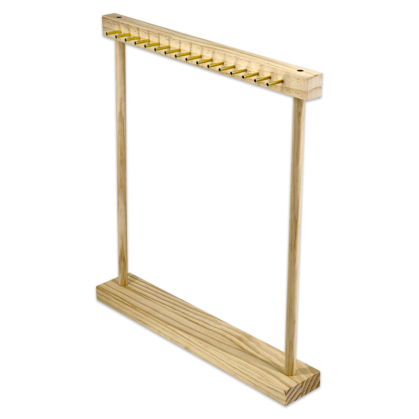 16" x 18" Two-Sided Pine Wood Necklace Display Stand with 32 Pegs