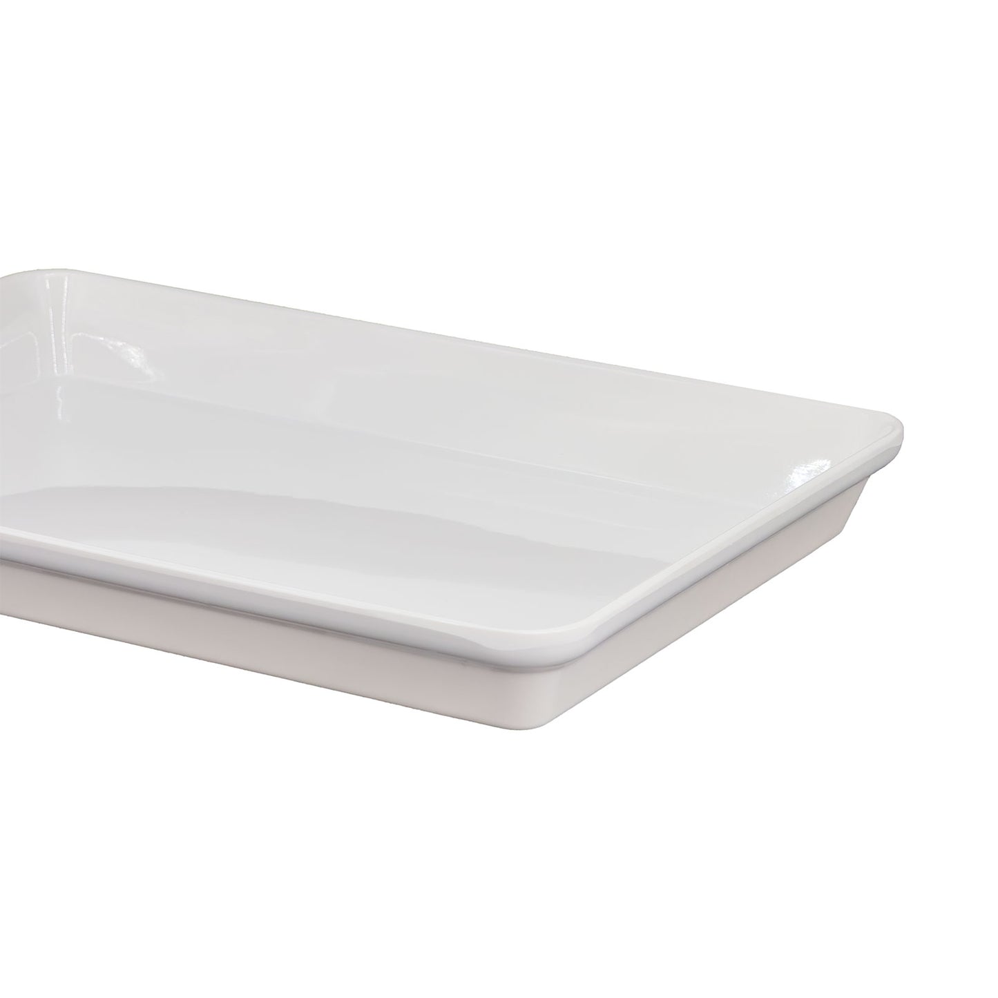 17 3/4" x 12 1/2" White Plastic Serving Tray