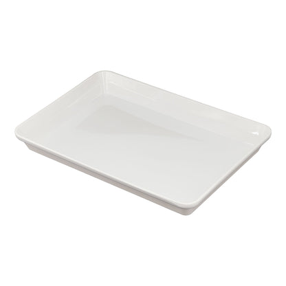 17 3/4" x 12 1/2" White Plastic Serving Tray